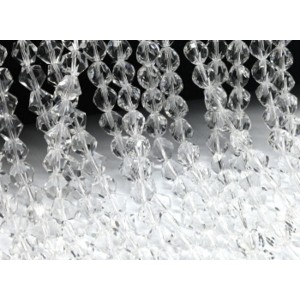 Бусины из циркона форма гр.10*8,5мм цвет хрусталь, 39см, 46 бусин (иск.)