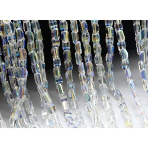 Бусины из циркона форма гр.4*7мм цвет хрусталь хамелеон, 38см, 76 бусин (иск.)