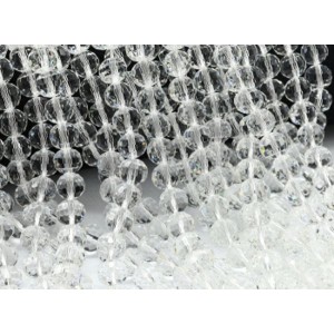 Бусины из циркона шарик гр.10мм цвет хрусталь, 40см, 46 бусин (иск.)