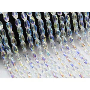 Бусины из циркона рис гр.6*10мм цвет хрусталь хамелеон, 39,5см, 37бусин (иск.)