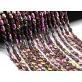Бусины из циркона овал гр.6*8мм цвет фиолетовый хамелеон, 40см, 48 бусин (иск.)