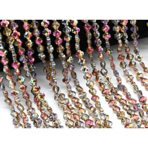 Бусины из циркона клевер гр.6мм цвет хамелеон, 40см, 67 бусин (иск.)