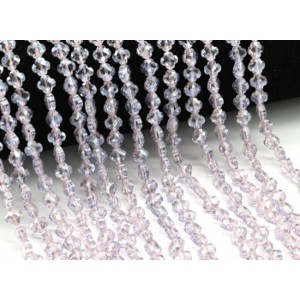 Бусины из циркона клевер гр.6мм цвет сиреневый, 40см, 67 бусин (иск.)