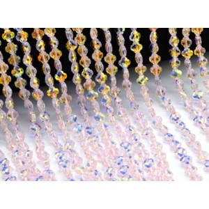 Бусины из циркона клевер гр.6мм цвет розовый, 40см, 67 бусин (иск.)