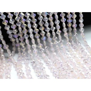 Бусины из циркона клевер гр.6мм цвет розовый, 40см, 67 бусин (иск.)