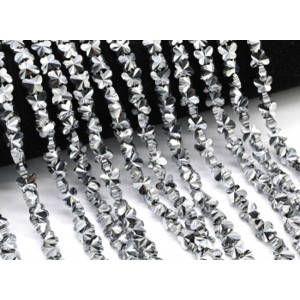 Бусины из циркона бабочка гр.6*8мм цвет серебристый, 40см, 67 бусин (иск.)