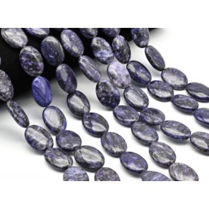 Бусины из чароита (имитация) овал 18*25мм, 40см, 16 бусин