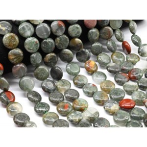 Бусины из гелиотропа (кровавая яшма) круг 15мм, 38см, 26 бусин Бусины из гелиотропа (кровавая яшма) круг 15мм, 38см, 26 бусин