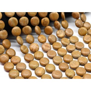 Бусины из яшмы песочной круг 15мм, 39,5см, 26 бусин