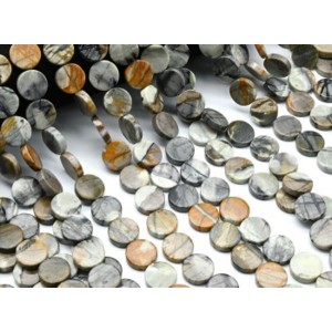 Бусины из яшмы мраморной круг 15мм, 35см, 24 бусины