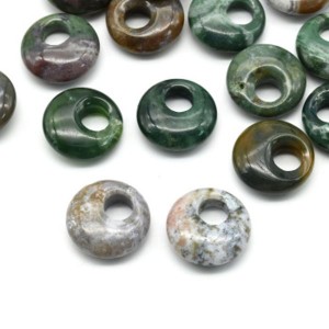 Бусина - бублик для швенз из яшмы 18*5,5-6мм, 1шт