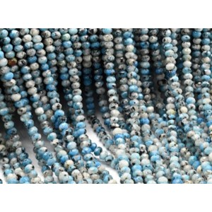 Бусины из кварца тонированного рондель гр.4*3мм, цвет яшма синия, 35см, 115 бусин