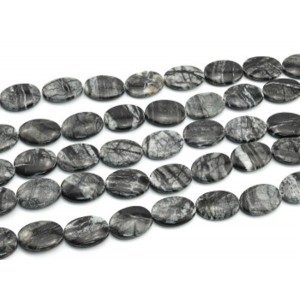 Бусины из яшмы мраморной овал 22*30мм, 39см, 13 бусин