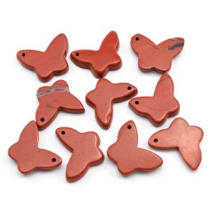 Бусина для швенз "Бабочка" из яшмы красной 19*14мм, 1 шт