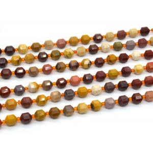 Бусины из яшмы мукаит граненые 7*8мм, 18см, 18 бусин