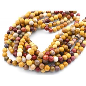 Бусины из яшмы мукаит шарик 8мм, 38см, 47 бусин