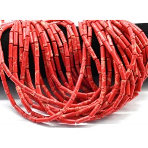 Бусины из варисцита цилиндр 4*13мм, цвет красный, 38см, 28 бусин (иск.) Бусины из варисцита цилиндр 4*13мм, цвет красный, 38см, 28 бусин (иск.)