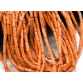 Бусины из варисцита цилиндр 4*13мм, цвет оранжевый, 38см, 28 бусин (иск.)