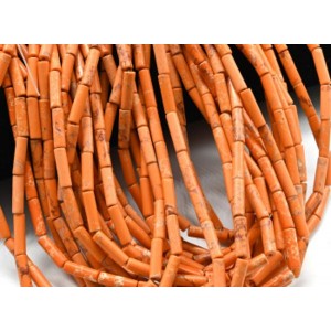 Бусины из варисцита цилиндр 4*13мм, цвет оранжевый, 38см, 28 бусин (иск.) Бусины из варисцита цилиндр 4*13мм, цвет оранжевый, 38см, 28 бусин (иск.)