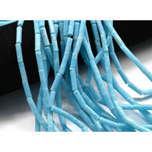 Бусины из варисцита цилиндр 4*14мм, цвет голубой, 37см, 27 бусин (иск.) Бусины из варисцита цилиндр 4*14мм, цвет голубой, 37см, 27 бусин (иск.)