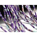 Бусины из варисцита цилиндр 4*14мм, цвет фиолетовый, 38см, 28 бусин (иск.)