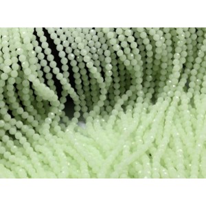 Бусины светящиеся шарик гр.4мм цвет мятный светлый, 38см, 98 бусин (иск.)