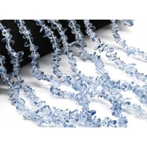 Бусины из стекла крошка 7*3мм цвет синий, 80см, 300 бусин (иск.)