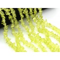 Бусины из стекла крошка 7*3мм цвет лимонный, 80см, 300 бусин (иск.)