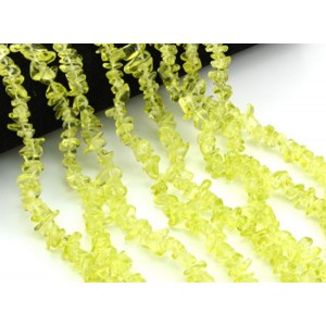 Бусины из стекла крошка 7*3мм цвет лимонный, 80см, 300 бусин (иск.)