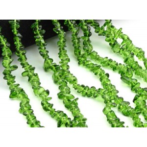 Бусины из стекла крошка 7*3мм цвет зеленый, 80см, 300 бусин (иск.)