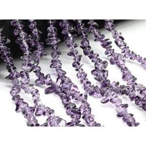 Бусины из стекла крошка 7*3мм цвет фиолетовый, 80см, 300 бусин (иск.)