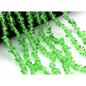Бусины из стекла крошка 7*3мм цвет зеленый, 80см, 300 бусин (иск.)