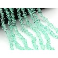 Бусины из стекла крошка 7*3мм цвет мятный, 80см, 300 бусин (иск.)