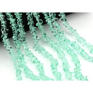 Бусины из стекла крошка 7*3мм цвет мятный, 80см, 300 бусин (иск.)
