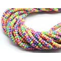 Бусины из каучука Африканские рондель 7*3мм, цвет ассорти, 40см, 110 бусин (иск.)