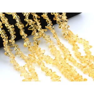 Бусины из стекла крошка 7*3мм цвет желтый, 80см, 300 бусин (иск.)