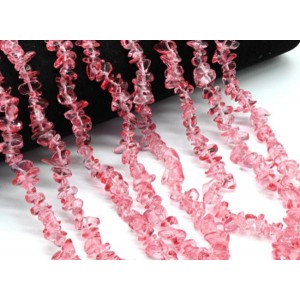 Бусины из стекла крошка 7*3мм цвет розовый, 80см, 300 бусин (иск.)