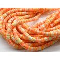 Бусины из каучука Африканские диски 6мм*0,9-1,2мм, цвет оранжевый, 39см (иск.)