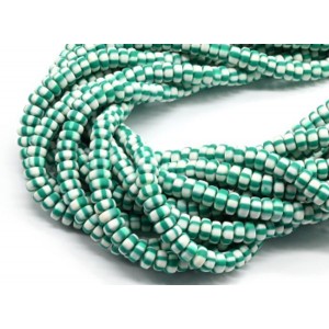 Бусины из каучука Африканские рондель 7*3мм, цвет зеленый, 40см, 120 бусин (иск.)