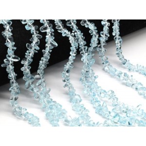 Бусины из стекла крошка 7*3мм цвет голубой, 80см, 300 бусин (иск.)