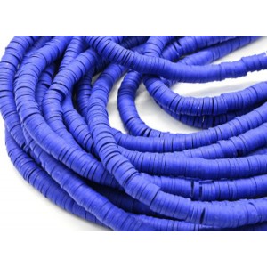 Бусины из каучука Африканские диски 8мм*0,9-1,3мм, цвет синий, 38см (иск.)