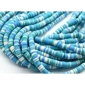 Бусины из каучука Африканские диски 6мм*0,9-1,2мм, цвет голубой, 39см (иск.)