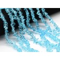 Бусины из стекла крошка 7*3мм цвет голубой, 80см, 300 бусин (иск.)