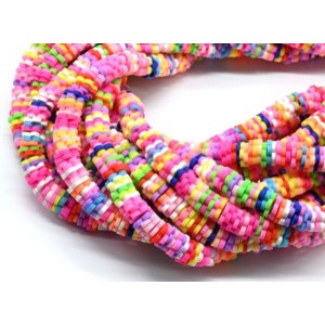 Бусины из каучука Африканские цветок 8мм*0,9-1,3мм, цвет ассорти, 41см (иск.)