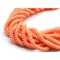 Бусины из каучука Африканские рондель 7*3мм, цвет персиковый, 40см, 110 бусин (иск.)