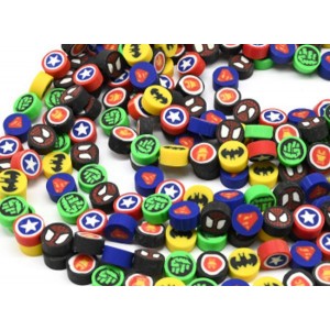 Детские бусины для творчества Герои круг 10мм, цвет ассорти, 37см, 40 бусин (иск.)