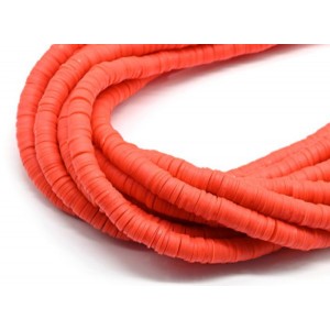 Бусины из каучука Африканские диски 8мм*0,9-1,3мм, цвет красный, 38см (иск.)