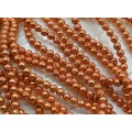 Бусины из лавы шарик 6мм цвет оранжевый, 39см, 60 бусин