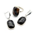 Кольцо и серьги с агатом