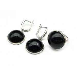 Кольцо и серьги с агатом